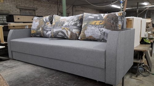 Folding sofa MBC Sirius with armrests (shroud new Light Gray Australia Gray +)