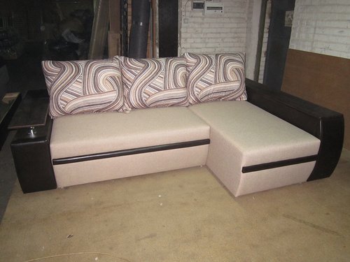 Folding sofa MFR evroknizhka Mustang (Scotland Combin Beige / Gerra Dark Brown / Seul Mozaik 1089)
