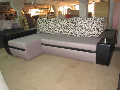 Folding sofa MBC Mustang evroknizhka (Bonus Nova capuchino 2 / Aston flock venzel 04 / Gerra black)