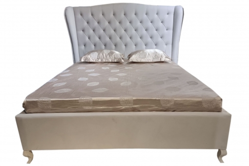 Double bed with soft headboard Chanel LA FAMILIA