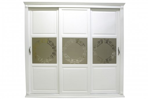 Three-winged wardrobe Laura in white MVS