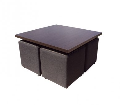 Tet-a-Tet set 4 poufs and coffee table MVS