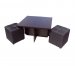 Tet-a-Tet set 4 poufs and coffee table MVS