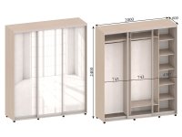 Three-winged wardrobe №7 MVS